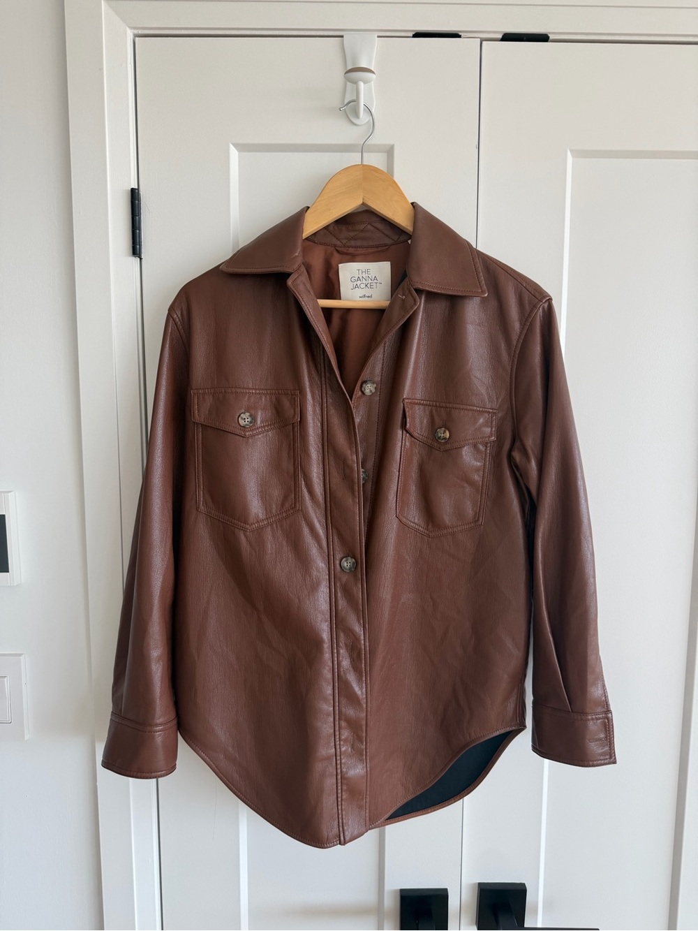 Brown Vegan Leather Shacket